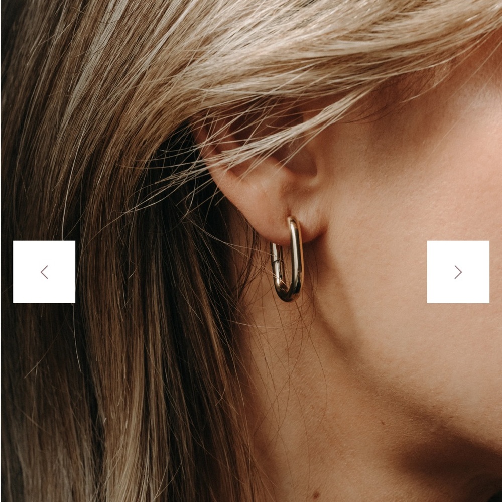 14K Gold Filled Rectangle Hoops from Gems and Juniper